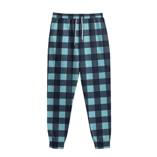 Blue Buffalo Check Pattern Print Sweatpants