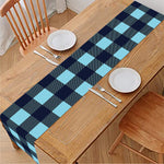 Blue Buffalo Check Pattern Print Table Runner