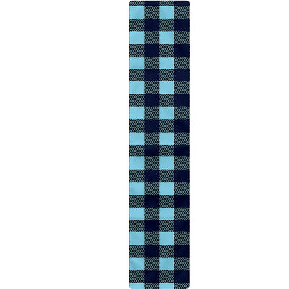 Blue Buffalo Check Pattern Print Table Runner