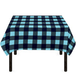 Blue Buffalo Check Pattern Print Tablecloth