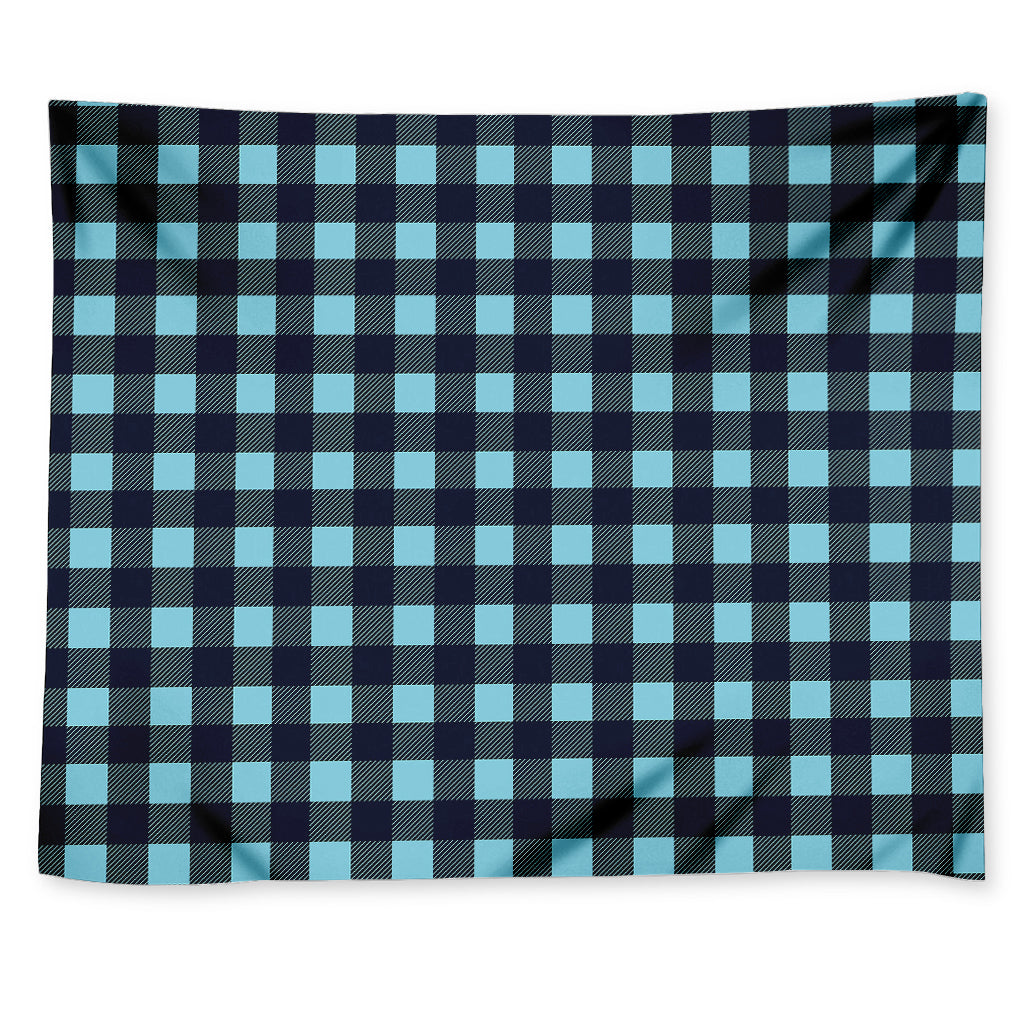 Blue Buffalo Check Pattern Print Tapestry