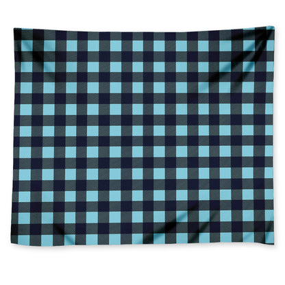 Blue Buffalo Check Pattern Print Tapestry