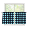 Blue Buffalo Check Pattern Print Tier Curtains