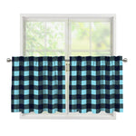 Blue Buffalo Check Pattern Print Tier Curtains
