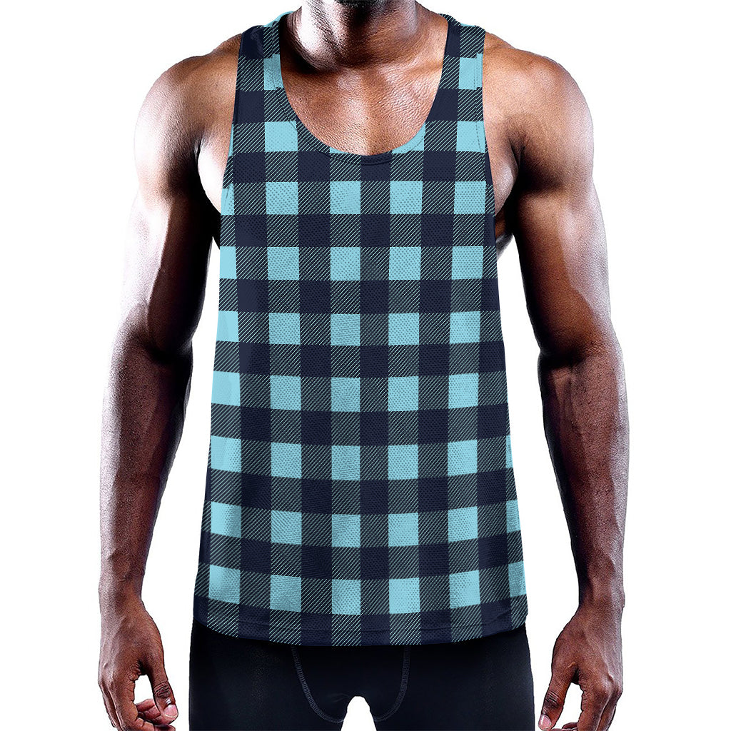 Blue Buffalo Check Pattern Print Training Tank Top