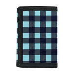 Blue Buffalo Check Pattern Print Trifold Wallet