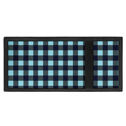 Blue Buffalo Check Pattern Print Trifold Wallet
