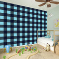 Blue Buffalo Check Pattern Print Wall Sticker