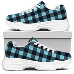 Blue Buffalo Check Pattern Print White Chunky Shoes