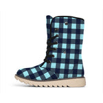 Blue Buffalo Check Pattern Print Winter Boots