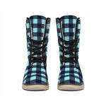 Blue Buffalo Check Pattern Print Winter Boots