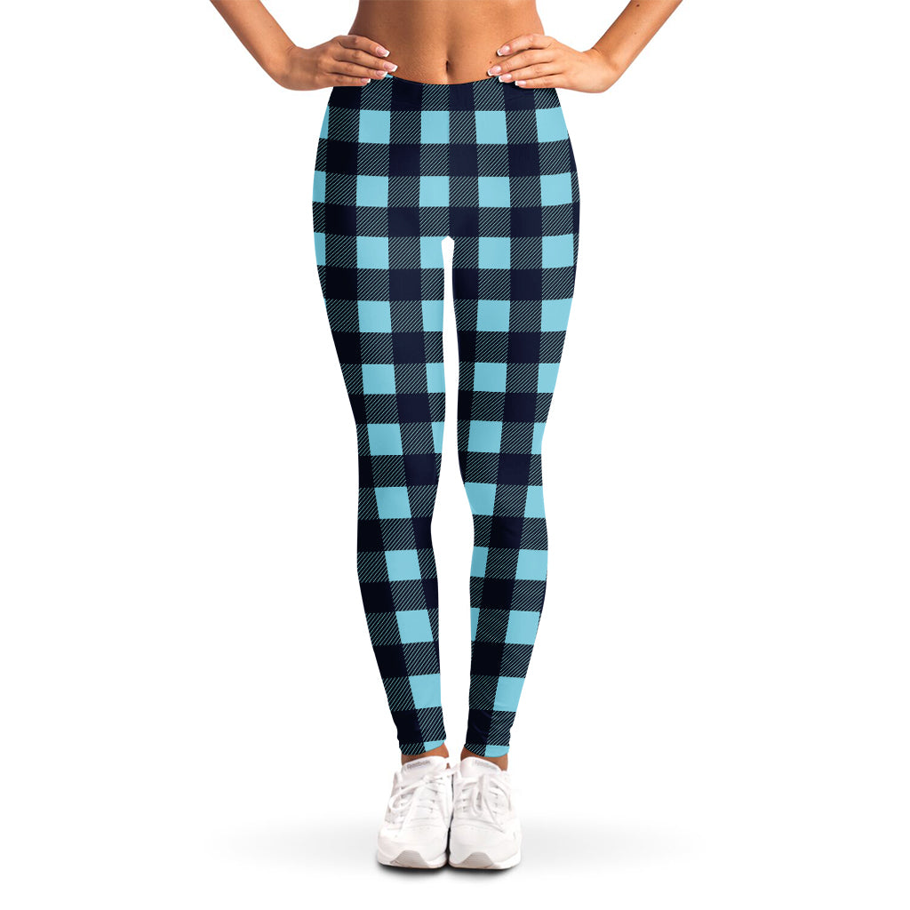 Blue Buffalo Check Pattern Print Women's Leggings
