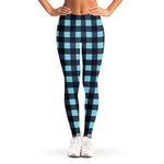 Blue Buffalo Check Pattern Print Women's Leggings