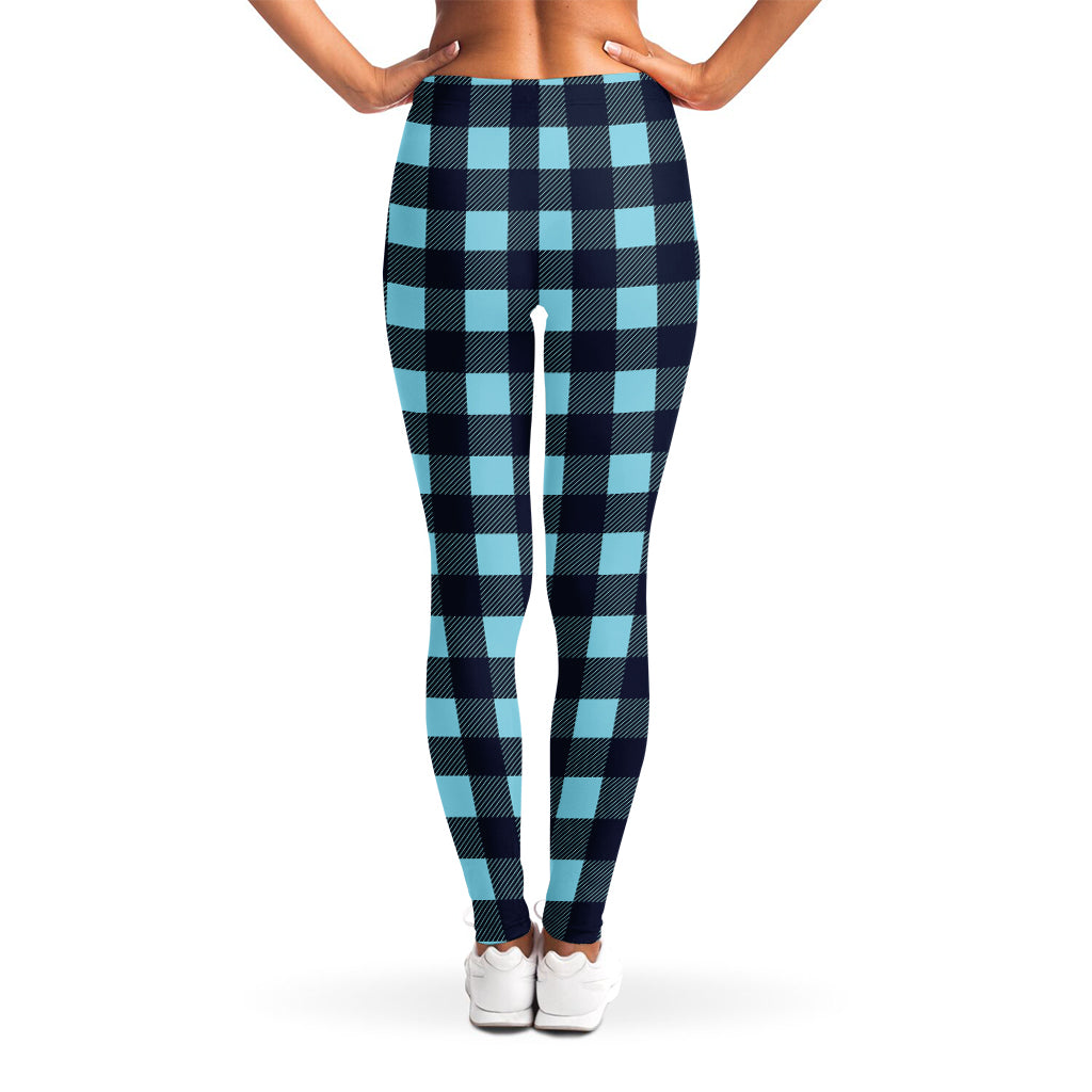 Blue Buffalo Check Pattern Print Women's Leggings