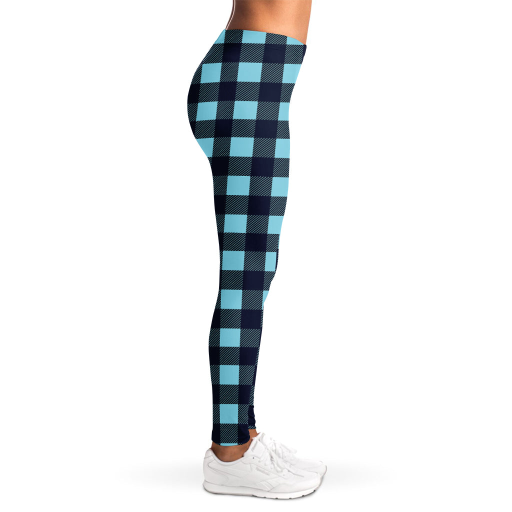 Blue Buffalo Check Pattern Print Women's Leggings