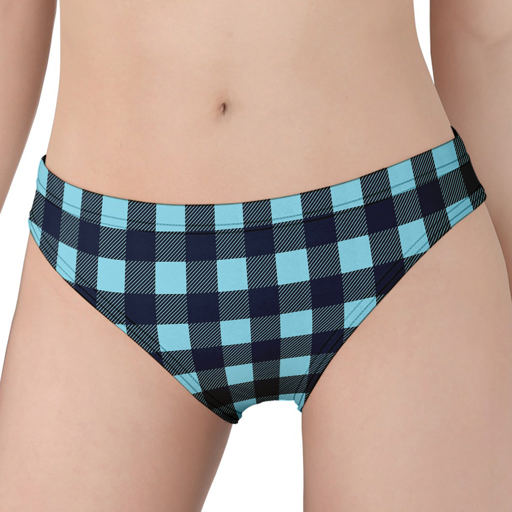 Blue Buffalo Check Pattern Print Women's Panties