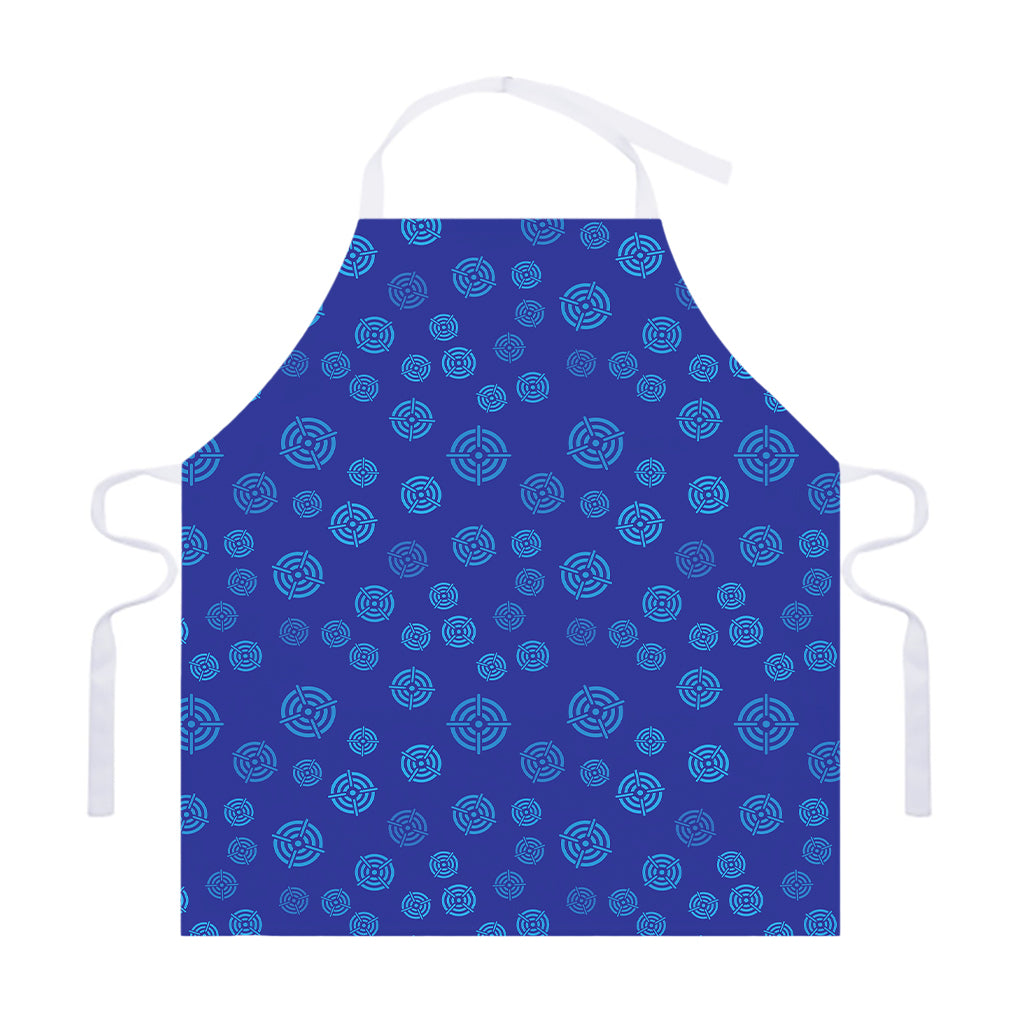 Blue Bullseye Target Pattern Print Adjustable Apron