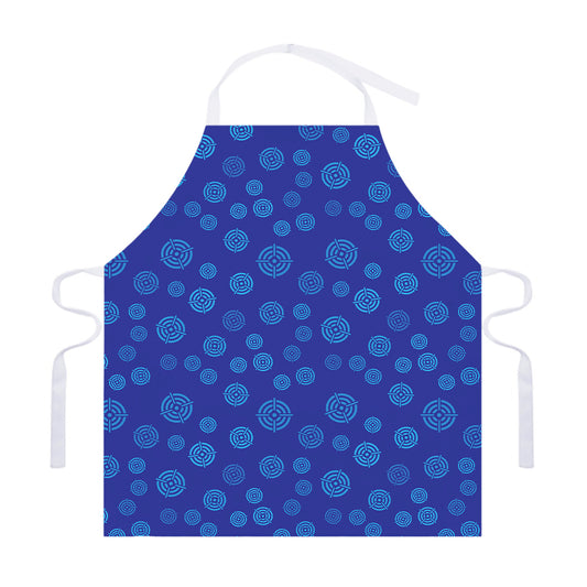 Blue Bullseye Target Pattern Print Adjustable Apron