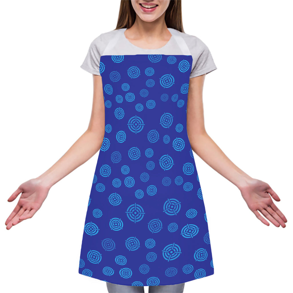Blue Bullseye Target Pattern Print Adjustable Apron
