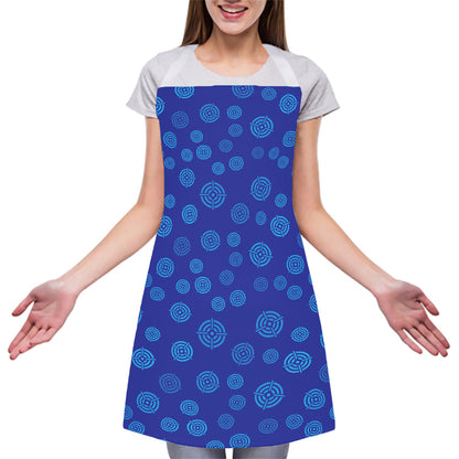 Blue Bullseye Target Pattern Print Adjustable Apron