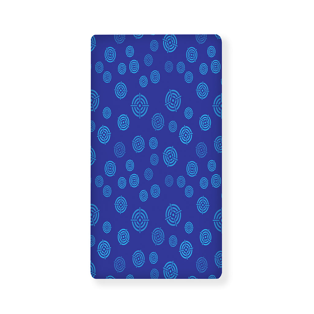 Blue Bullseye Target Pattern Print Baby Crib Sheet