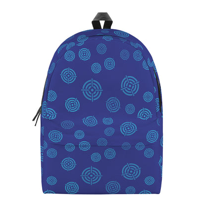 Blue Bullseye Target Pattern Print Backpack
