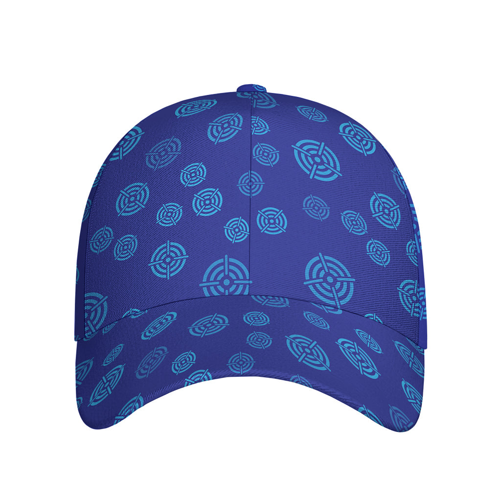 Blue Bullseye Target Pattern Print Baseball Cap