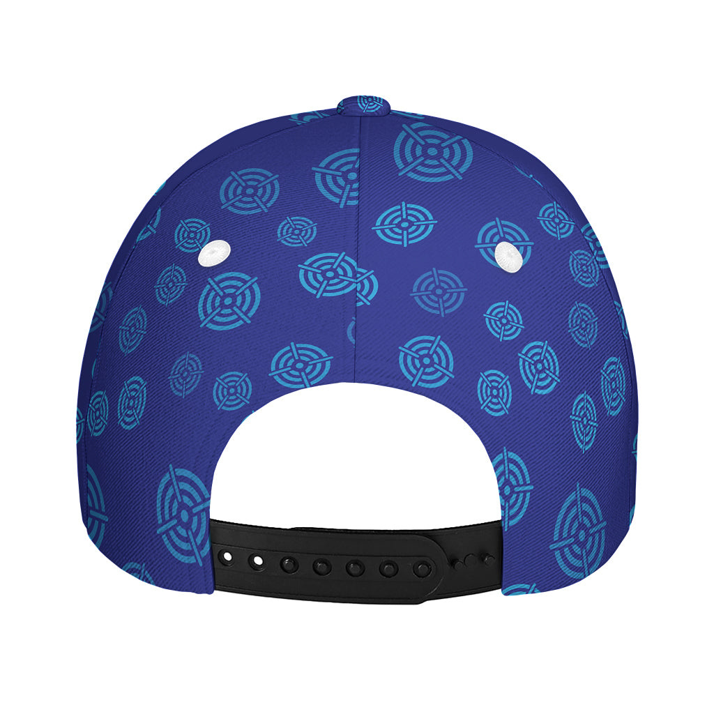 Blue Bullseye Target Pattern Print Baseball Cap