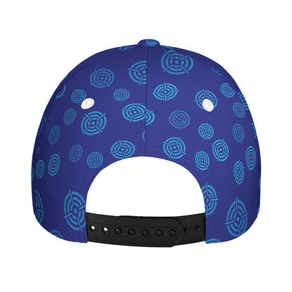 Blue Bullseye Target Pattern Print Baseball Cap
