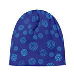 Blue Bullseye Target Pattern Print Beanie
