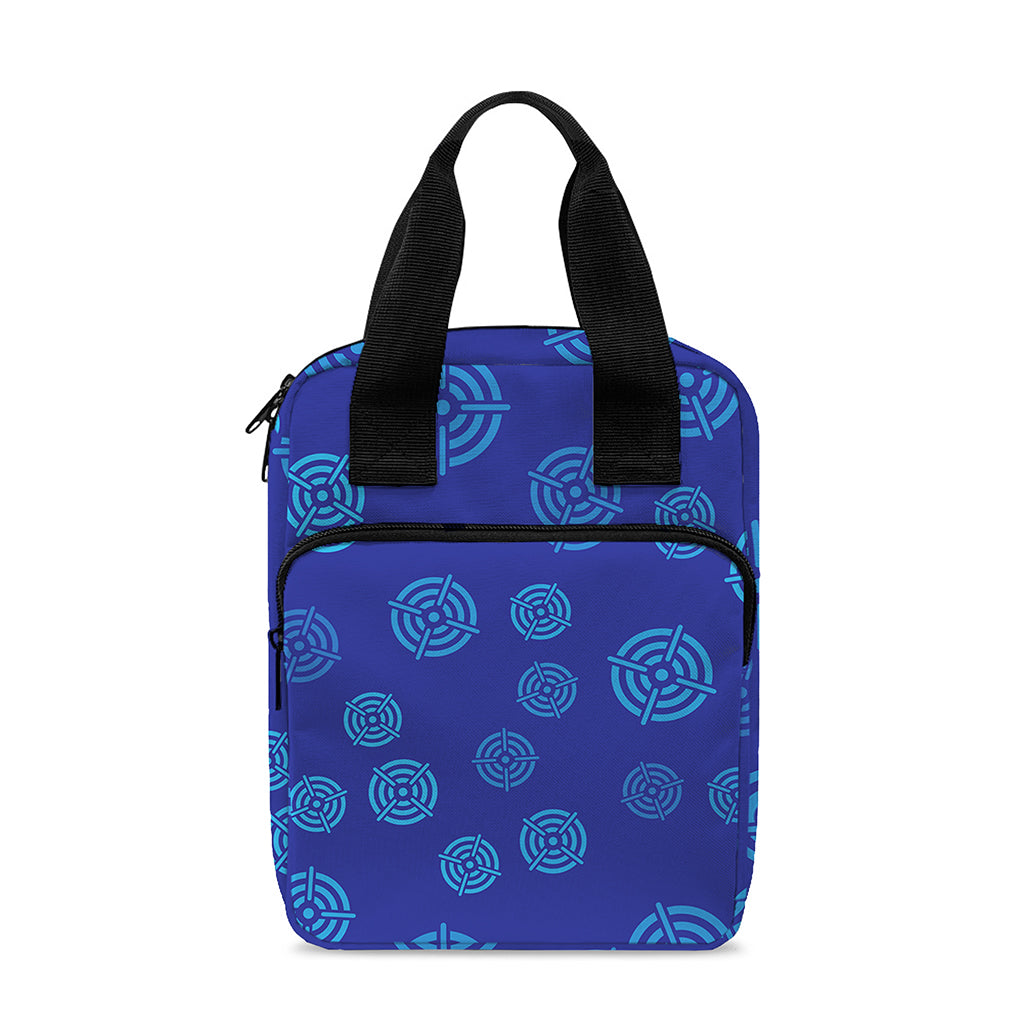 Blue Bullseye Target Pattern Print Bible Tote Bag