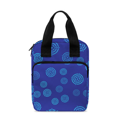Blue Bullseye Target Pattern Print Bible Tote Bag