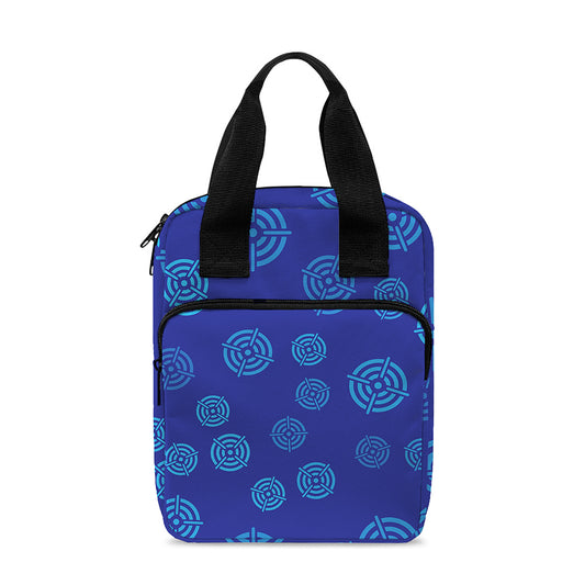 Blue Bullseye Target Pattern Print Bible Tote Bag