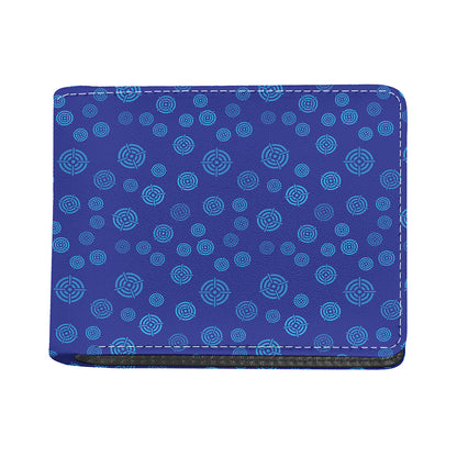 Blue Bullseye Target Pattern Print Bifold Wallet