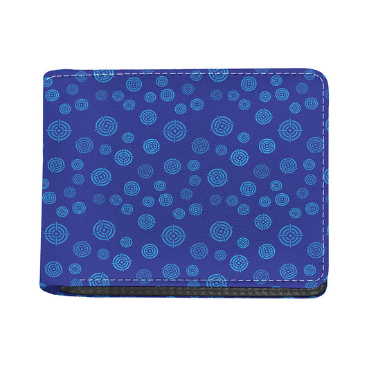Blue Bullseye Target Pattern Print Bifold Wallet