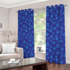 Blue Bullseye Target Pattern Print Blackout Grommet Curtains