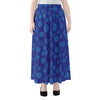 Blue Bullseye Target Pattern Print Chiffon Maxi Skirt