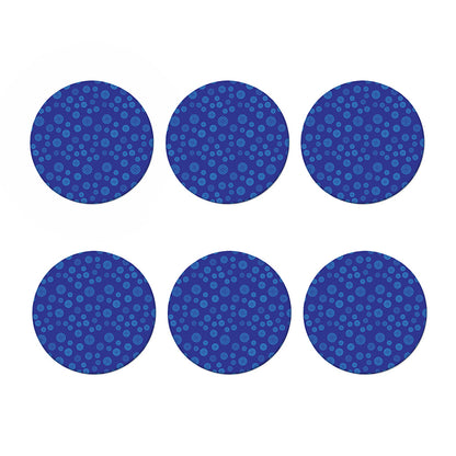 Blue Bullseye Target Pattern Print Coaster Set