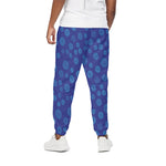 Blue Bullseye Target Pattern Print Cotton Pants