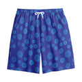 Blue Bullseye Target Pattern Print Cotton Shorts