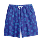 Blue Bullseye Target Pattern Print Cotton Shorts