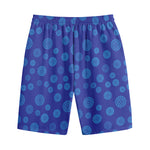 Blue Bullseye Target Pattern Print Cotton Shorts