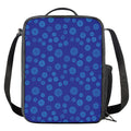 Blue Bullseye Target Pattern Print Crossbody Lunch Bag