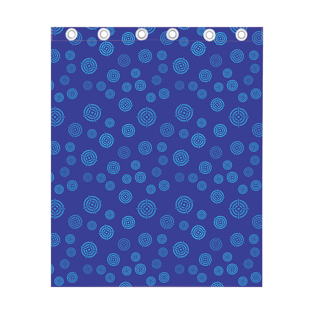 Blue Bullseye Target Pattern Print Curtain