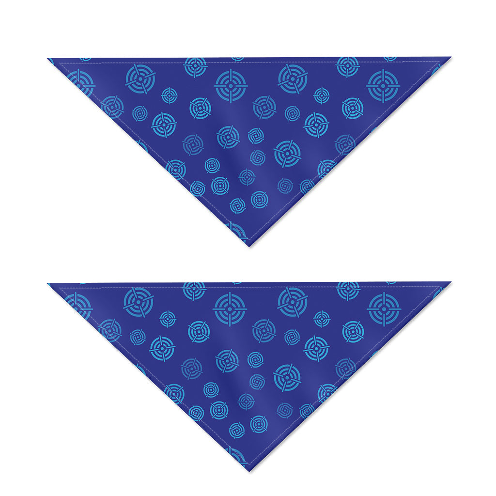 Blue Bullseye Target Pattern Print Dog Bandana