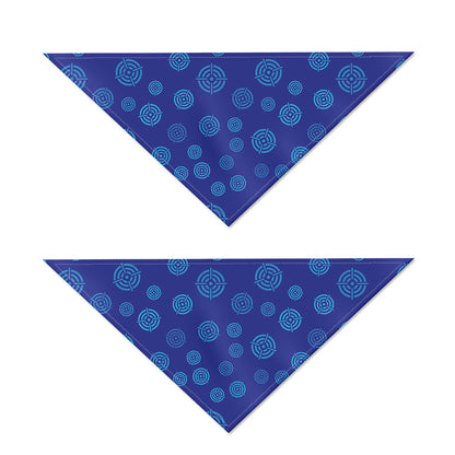 Blue Bullseye Target Pattern Print Dog Bandana