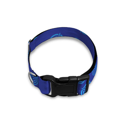 Blue Bullseye Target Pattern Print Dog Collar