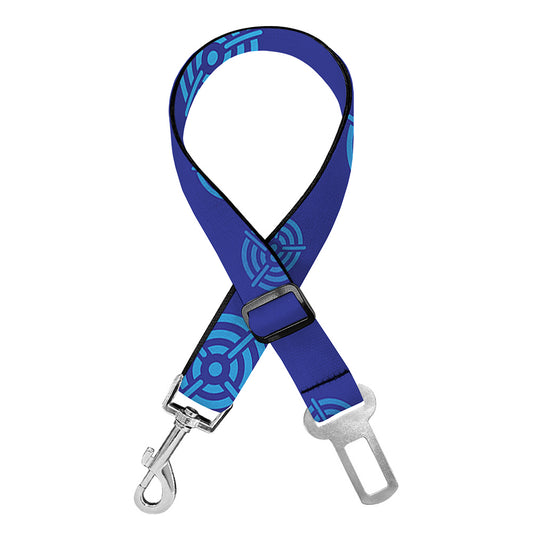 Blue Bullseye Target Pattern Print Dog Seat Belt