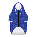 Blue Bullseye Target Pattern Print Dog Zip Up Hoodie