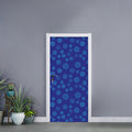 Blue Bullseye Target Pattern Print Door Sticker
